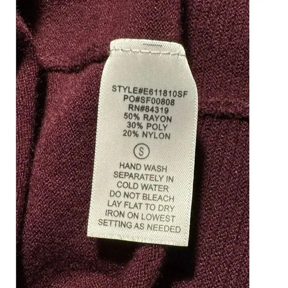 NEW Evolution Women's Small Red Burgundy Cardigan Sweater Lightweight Knit‎ NWT - Picture 5 of 7